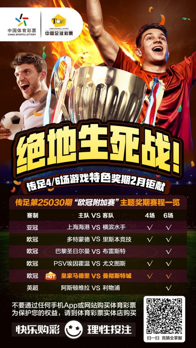絕地生死戰(zhàn)！傳足特色獎期第25030期聚焦歐冠附加賽