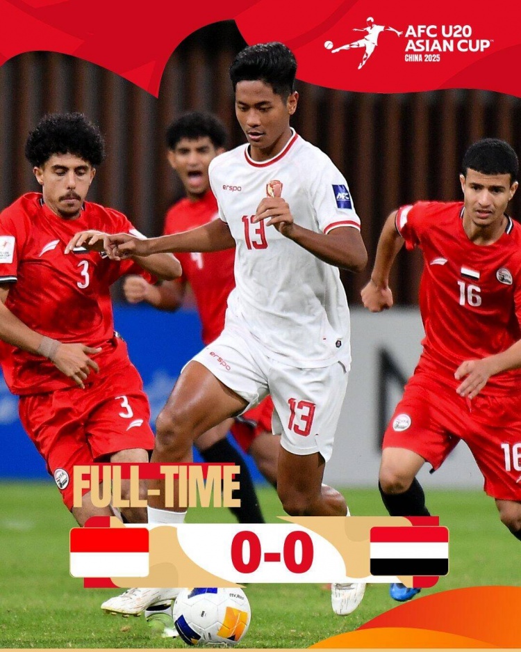 U20亞洲杯：印尼0-0戰(zhàn)平也門(mén)，兩隊(duì)分列C組第三、第四