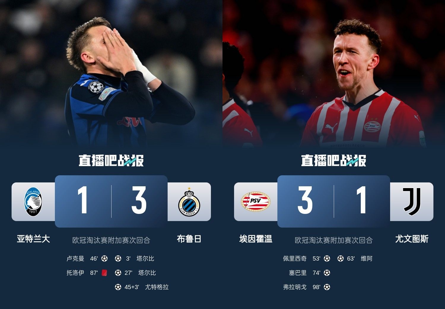 真是意甲拉垮？PSV淘汰尤文后3連敗，布魯日爆冷真藍黑后1勝難求